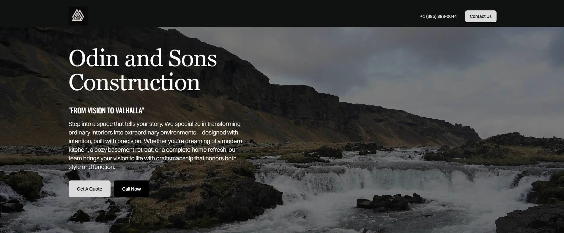 Odin and Sons Construction Website